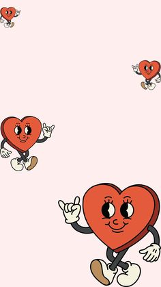 two hearts are flying in the air with one heart on its back and another behind them