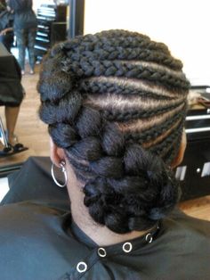 Braided style Braided Updo Natural Hair, Natural Braid Styles, Natural Braided Hairstyles, Natural Braids, Big Box Braids Hairstyles, Goddess Braids Hairstyles, Natural Hair Twists