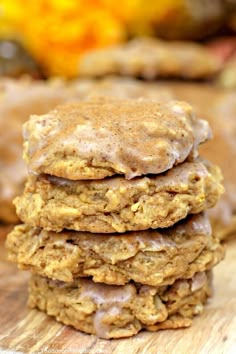 three cookies stacked on top of each other