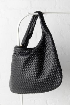 Laverne Woven Hobo Bag - Black Braided Side, Exterior Details, Workwear Fashion, The Bohemian, Easy Organization, Weekend Style, Active Wear Outfits, Active Wear Tops, Top Shoes