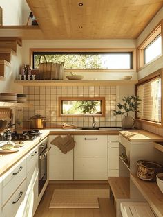 the kitchen is clean and ready to be used as a place for cooking or eating