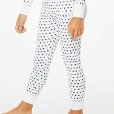 Pants Only, Roller Rabbit Kids Pajama Pants In Pop Hearts Print. Unisex Size 6. 100% Cotton White Pants With Navy, Blue, Yellow, Green, And Pink Hearts! Ships From A Smoke Free, Pet Friendly Home. Playful White Pants For Loungewear, Playful White Bottoms For Loungewear, Playful White Bottoms For Sleep, Playful White Sleep Bottoms, Playful White Loungewear Bottoms, Casual Heart Print Bottoms For Pajama Party, Cute White Pants For Sleepover, White Bottoms With Elastic Waistband For Bedtime, Playful White Pants For Playtime