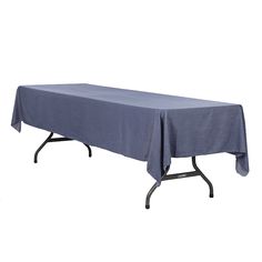 a table with a blue cloth on it