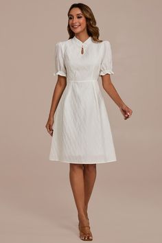 White Textured Puff Sleeve Midi Dress Dressy Dress, Puff Sleeve Midi Dress, Simple Kurti Designs, Textured Dress, Dressy Dresses, Girl Needs, Reception Dress, Your Girl, White Texture