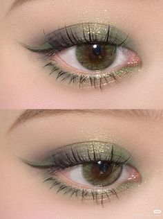 Green Eye Makeup For Blue Eyes, Makeup Verde, Festival Eye Makeup, Green Eyeshadow Look, Smokey Makeup