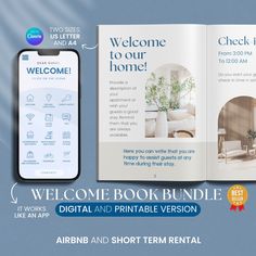 an open book with the text welcome to our home and digital and printable version