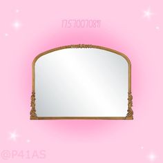 a pink wall with a mirror on it