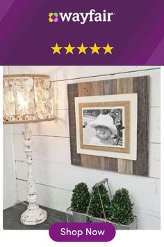 an advertisement for the wayfair website with three stars and a lamp on it