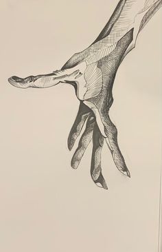 a drawing of a hand reaching for something