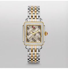 Fall 2015 ~ Deco 16 Diamond Two Tone, Cocoa Mosaic Diamond Dial Watch Fancy Watches, Jewelry Education, Timex Watches, Amazing Watches, Precious Gemstones Jewelry, Basic Jewelry, Mosaic Pattern