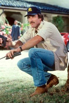 Casual Cowboy Outfit Men, Western Outfits Mens, Cowboy Outfit Men, Mens Cowboy Boots Outfit, Urban Cowboy Style, Thomas Magnum, Sam Elliot, Mustache Man, Cowboy Men