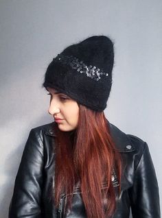 Sequin Hat, Beanie Black, Skull Cap Beanie, Skull Cap, Black Knit, Beanie Hats, Cold Weather, Ukraine, Ships