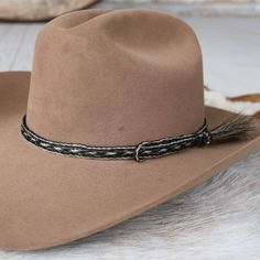 Enhance your hat with the natural elegance of the Pepper Horsehair Braided Single Tassel Hat Band. Made from 100% genuine horsehair, this beautifully crafted hat band combines durability with sophisticated style. Handmade with precision, it features a 3/8 inch width and an adjustable design to fit most hat sizes comfortably. The single tassel adds a unique touch, making this hat band a standout accessory. Please note that the hat is not included with the purchase of this hat band. Elevate your h Cheap Western Hat Bands For Spring, Cheap Classic Hat Bands For Spring, Cheap Western Style Adjustable Hat Bands, Cheap Classic Hat Band For Spring, Pets For Sale, Cowboy Boots Women, Cuff Rings, Horse Hair, Hat Band