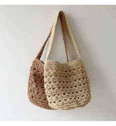 Elena Handbags Patterned Straw Shoulder Bucket Bag Beach Purse, Crochet Mini Bag, Crochet Handbags Patterns, Handbag Pattern, Raffia Bag, Basket Design, Designs Patterns, Minimalist Wallet, Minimalistic Design