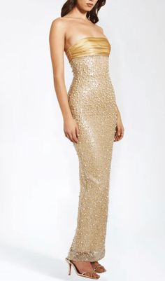 This stunning gold satin maxi dress is adorned with intricate sequins and delicate pearls, creating a truly luxurious and exclusive piece. Its flowing silhouette and exquisite detailing make it the perfect choice for any glamorous occasion. Elevate your wardrobe with this opulent dress. Materials: Sequin & Pearl Beaded Fabric / Double Duchess Satin Length from underarm: Approx 52 inch / 132 cm Stretch Factor: Non Stretch Clean: Dry-clean only Colour may vary due to lighting on images. The produc Beaded Maxi Dress, Beaded Fabric, Duchess Satin, Gold Satin, Satin Maxi, Fabric Beads, Satin Maxi Dress, Plus Size Shopping, Ruched Dress