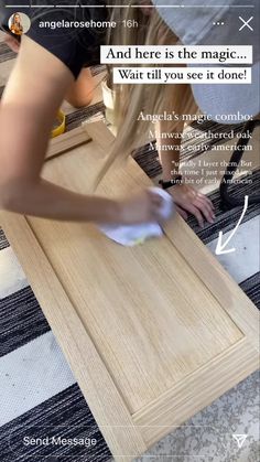 a person is using a knife to cut up some wood planks on the floor