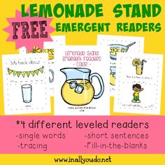 the lemonade stand emergent readers are great for children to practice their reading skills