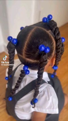 Toddler Braids With Beads, Kiddie Hairstyles, Sky Bedroom, Kid Braids, Latest Hair Braids