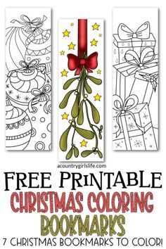 christmas coloring bookmarks with the title free printable christmas coloring books