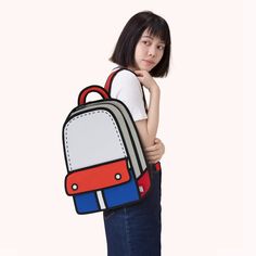 Adventure Red Backpack White Cartoon Backpack For Everyday Use, Cartoon Backpack For Daily Use, White Cartoon Backpack For Back To School, Cartoon Style Travel Backpack Rectangular, Red Travel Backpack For Back To School, Red Backpack For Travel And Back To School, Cartoon Style Student Backpack, Rectangular, Cartoon Style Rectangular Backpack For Everyday, Cartoon Style Student Backpack Rectangular