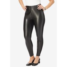 Meet the sleek and chic leather leggings — it's going to become your fall go-to, faux real! Pair it with everything in your wardrobe from tunics to sweaters and it will instantly elevate your everyday look. Sleek Black Leather Leggings, Elegant Black Leather Leggings, Versatile Leggings For Fall Night Out, Versatile Leggings For Night Out In Fall, Elegant Black Faux Leather Leggings, Black Faux Leather Leggings For Work, Black Leather Leggings For Fall, Fall Faux Leather Leggings For Work, Sleek Leather Leggings For Winter