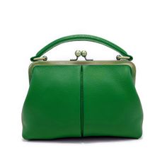 Stylish Small Leather Handbag/Kiss Lock Bag - Retro Inspired Introducing our stylish small leather handbag, the "Small Olive," designed to elevate your fashion game. With its elegant kiss lock closure and timeless appeal, this bag is a perfect blend of functionality and style. It effortlessly transitions from a top handle bag to a shoulder bag, thanks to the additional adjustable shoulder strap. Inside the bag, you'll find an interior pocket with a zipper, providing secure storage for your valua Leather Rectangular Pouch With Top Carry Handle, Rectangular Leather Pouch With Top Carry Handle, Retro Green Everyday Bag, Green Retro Everyday Bag, Retro Green Shoulder Bag For Errands, Green Retro Shoulder Bag For Errands, Retro Green Bags For Errands, Green Retro Bags For Errands, Classic Green Crossbody Box Bag