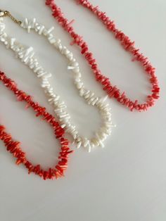 Red Coral Necklace, Coral Beads Necklace, Enamel Necklaces, Coral Necklace, Chain Extenders, Enamel Bracelet, Coral Beads, Red Coral, Ring Bracelet