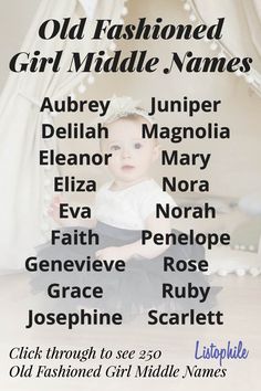 an old fashioned girl middle names poster