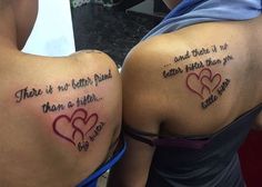 two women with tattoos on their backs saying, there is no better place to be than a wife