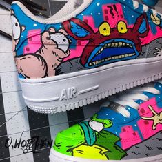 Rocko Modern Life Air Force 1 Custom Rocko's Modern Life, Custom Nike, Shoes Custom, Custom Football