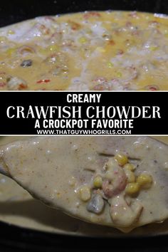 Creamy, flavorful Crockpot Crawfish Chowder! Perfect for busy weeknights or lazy weekends, this slow-cooked delight combines tender crawfish tails with potatoes, corn, and a rich, savory broth. Easy to prepare and bursting with Cajun flavors and comfort food at it’s best! Pin to your Crockpot Recipes Pinterest board for later. Family Is Important, Chowder Recipe, Bbq Kitchen, Slow Cooked, Lunch Recipes, Chowder, Broth, Crockpot Recipes