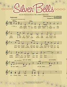 an old sheet music page with the words silver bells