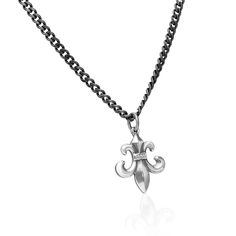 Unique stainless steel Fleur De Lis necklace. Hangs from a durable stainless steel link chain with a lobster clasp closure, this trendy pendant is the perfect gift for any stylish man. DETAILS Stainless steel pendant measures: 1-1/4"L x 1"W 24" stainless steel link chain Easy closure Lobster clasp Arrives ready for gift-giving with an eco-friendly pouch and handsome box Luxury Men's Chain Necklace With Lobster Clasp, Affliction Necklace, Luxury Men's Crucifix Necklace, Gothic Sterling Silver Necklace With Lobster Clasp, Gothic Skull Necklace In Stainless Steel, Stainless Steel Pendant, Men's Collection, Men Necklace, Stylish Men