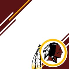 the washington football team's logo on a maroon and white background