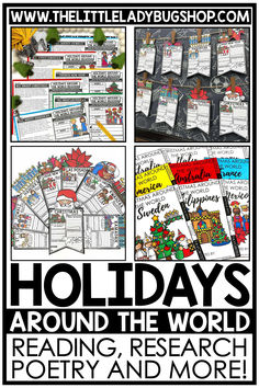 Are you searching for engaging activities to inspire your students this winter holiday season? Look no further! The Winter Holidays Around the World Bundle is packed with Reading Comprehension Passages, Research Organizers, Poetry Writing, Coloring Activities, and more! This bundle explores diverse holidays, including Hanukkah, Christmas, Advent, Las Posadas, Santa Lucia, Diwali, La Befana, and beyond. This resource is perfect for students in 3rd, 4th, and 5th grade and homeschool. Winter Holidays Around The World, December Reading, December Activities, Classroom Christmas, Coloring Activities, Poetry Writing, 5th Grade Classroom, Holidays Around The World, Upper Elementary Classroom