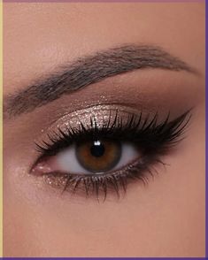 Brown Eyeshadow Looks, Prom Makeup For Brown Eyes, Shimmer Eye Makeup, Wedding Eye Makeup, Formal Makeup, Natural Eyeshadow, Smoky Eyes, Eye Makeup Designs