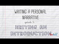 a piece of paper with the words writing a personal narrative episode 2 planning and pre - writing