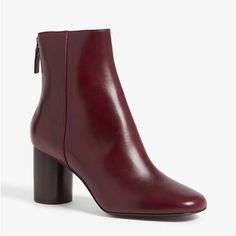 These Are Brand New Sandro Buttery Soft Leather Ankle Boots In A Brick Rusty Red. The Heel On These Are So Pretty. Rounded Block Heel. Cute Short Boots, Red Brown Boots, Maroon Boots Outfit, Brown Boots Heels, 70s Platform Boots, Maroon Ankle Boots, Cherry Boots, Cherry Red Boots, Dark Red Boots