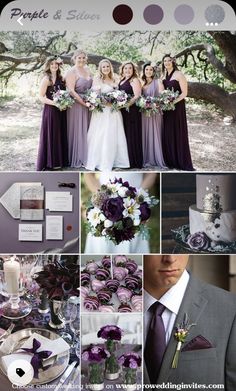 purple and silver wedding color scheme