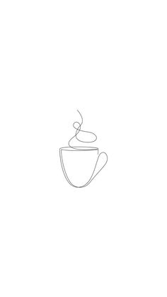 a line drawing of a coffee cup