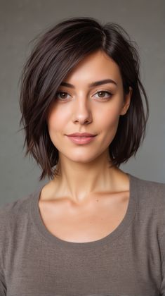 The Asymmetrical Lob Style is an edgy and modern quick summer hairstyle for medium hair that works exceptionally well for those looking to make a statement. This style, shorter on one side and gradually longer on the other Medium Bob Long Bangs, Side Bang Bob Haircut, Asymmetrical Bob Medium, Medium Bob With Side Bangs, Side Part Lob, Asymmetrical Bob Short Edgy, Side Part Short Hair, Elegant Bob Hairstyles