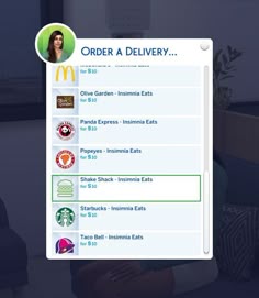 the menu for order is displayed in this screenshoto image, which appears to be an online ordering app