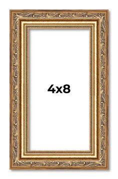 a gold frame with the number four in it