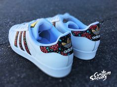 Custom Adidas Superstar for men and women, Adidas custom Hand Painted floral design, Unisex sizes, Adidas superstar, Original Painted Sneakers, Nike Shoes Outlet, Nike Shoes Women, Sneakers Blue, Best Sneakers