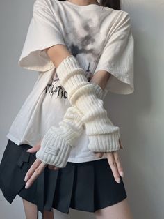 White  Collar  Acrylic   Embellished  Fall,Spring,Summer,Winter,All Women Accessories Autumn Color Palette Fashion, American Street Style, Boho Summer Outfits, Body Outfit, Arm Sleeves, Fabric Labels, Tights Outfit, Warm Outfits