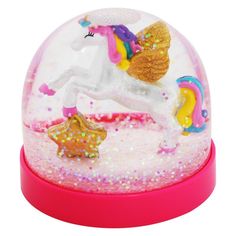 a snow globe with a unicorn on it