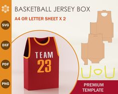 a basketball jersey box with the number 23 on it, and an image of another item