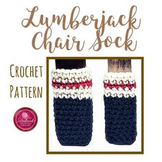 crochet pattern book cover for the lumber chair sock