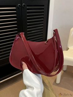 Bird in Bag - Precision-designed Lightweight Shoulder Bag in Elegant Burgundy - Perfect Gift for New Year Trendy Shoulder Bag, Patent Leather Handbags, Red Purses, Commuter Bag, Girls Bags, Square Bag