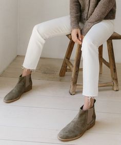 Jenni Kayne Suede Chelsea Boot Laurel Jeweled Shoes, Brown Chelsea Boots, Jenni Kayne, Suede Chelsea Boots, Army Jacket, Country Outfits, Chelsea Boot, Lace Up Boots, Boot Shoes Women